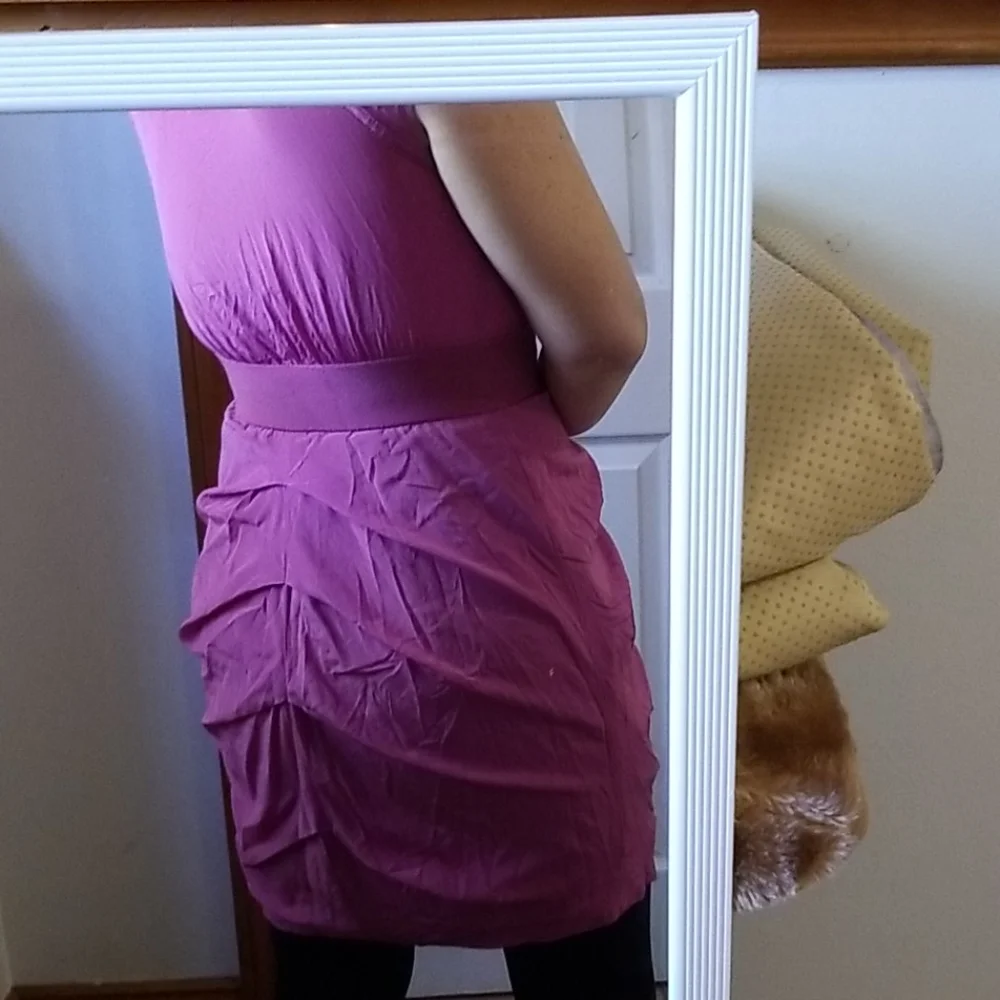 Bebe silk zip cocktail dress sz sx - Picture 4 of 9